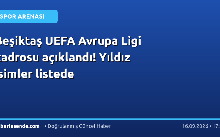 Beşiktaş UEFA Avrupa Ligi kadrosu açıklandı! Yıldız isimler listede