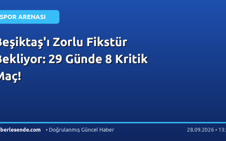 Beşiktaş'ı Zorlu Fikstür Bekliyor: 29 Günde 8 Kritik Maç!