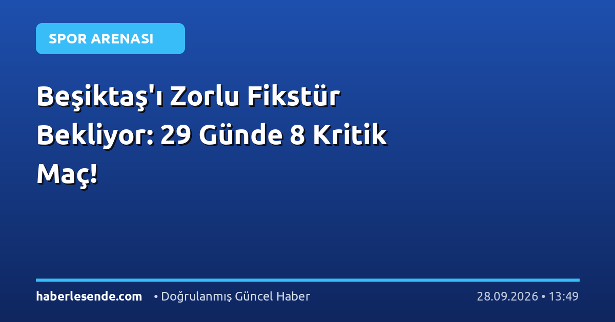 Beşiktaş'ı Zorlu Fikstür Bekliyor: 29 Günde 8 Kritik Maç!