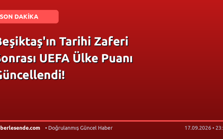 Beşiktaş'ın Tarihi Zaferi Sonrası UEFA Ülke Puanı Güncellendi!