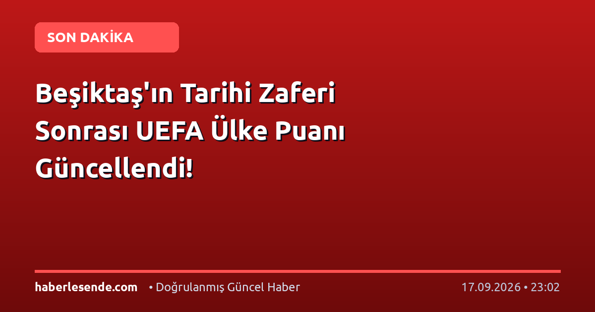 Beşiktaş'ın Tarihi Zaferi Sonrası UEFA Ülke Puanı Güncellendi!