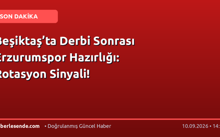 Beşiktaş’ta Derbi Sonrası Erzurumspor Hazırlığı: Rotasyon Sinyali!
