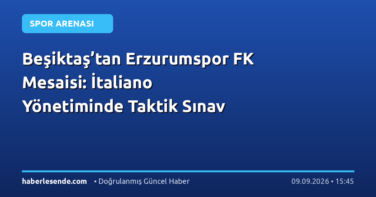 Beşiktaş’tan Erzurumspor FK Mesaisi: İtaliano Yönetiminde Taktik Sınav