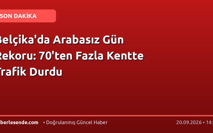 Belçika'da Arabasız Gün Rekoru: 70'ten Fazla Kentte Trafik Durdu