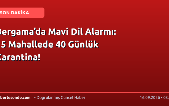 Bergama’da Mavi Dil Alarmı: 15 Mahallede 40 Günlük Karantina!