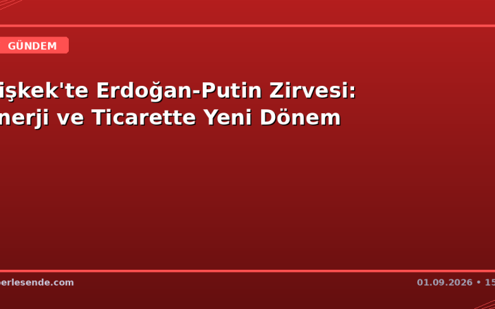 Bişkek'te Erdoğan-Putin Zirvesi: Enerji ve Ticarette Yeni Dönem