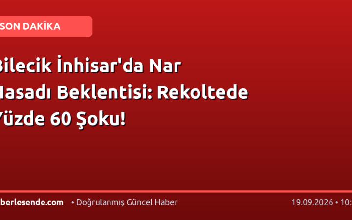 Bilecik İnhisar'da Nar Hasadı Beklentisi: Rekoltede Yüzde 60 Şoku!