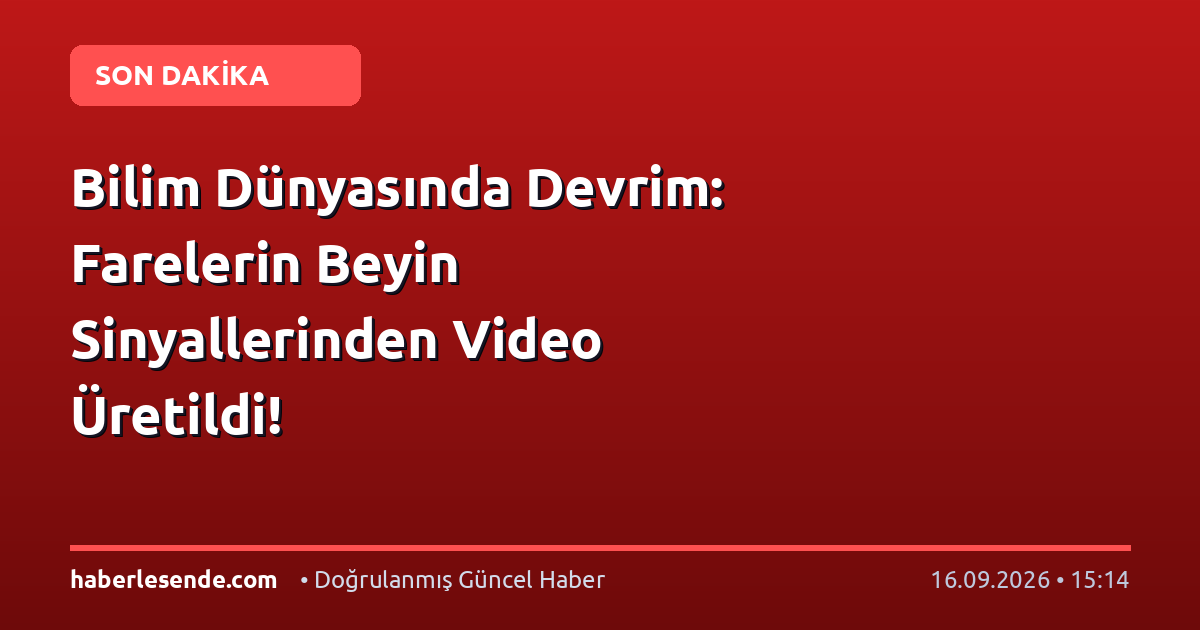 Bilim Dünyasında Devrim: Farelerin Beyin Sinyallerinden Video Üretildi!