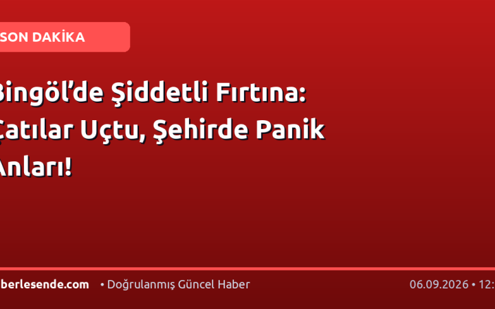 Bingöl’de Şiddetli Fırtına: Çatılar Uçtu, Şehirde Panik Anları!