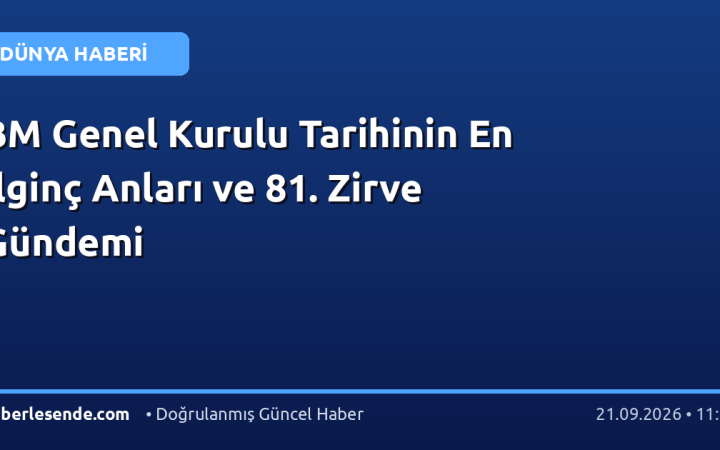 BM Genel Kurulu Tarihinin En İlginç Anları ve 81. Zirve Gündemi