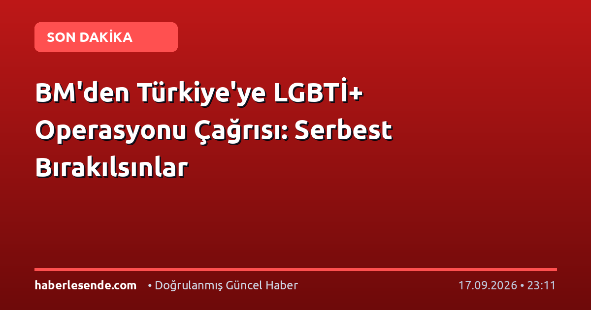 BM'den Türkiye'ye LGBTİ+ Operasyonu Çağrısı: Serbest Bırakılsınlar