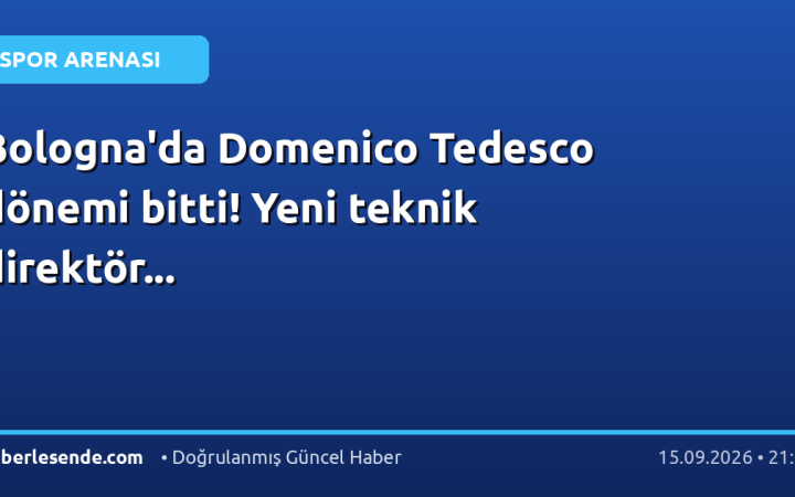 Bologna'da Domenico Tedesco dönemi bitti! Yeni teknik direktör...