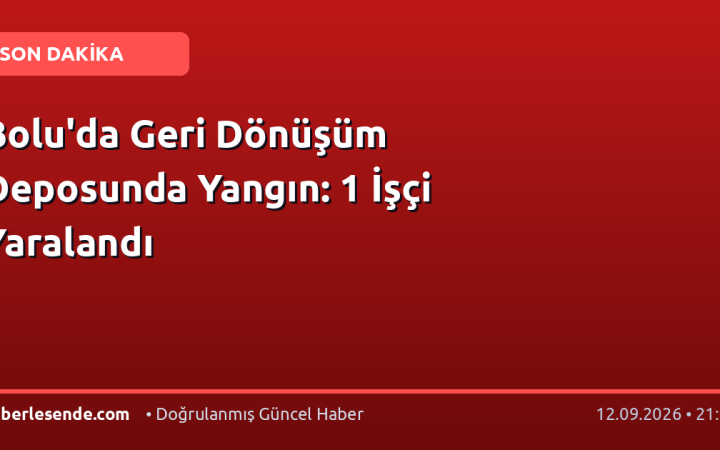 Bolu'da Geri Dönüşüm Deposunda Yangın: 1 İşçi Yaralandı