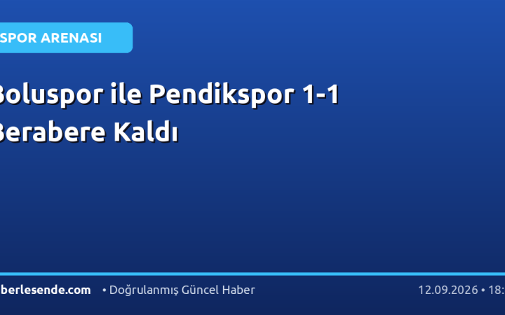Boluspor ile Pendikspor 1-1 Berabere Kaldı