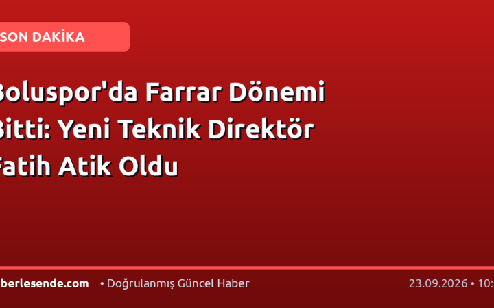 Boluspor'da Farrar Dönemi Bitti: Yeni Teknik Direktör Fatih Atik Oldu