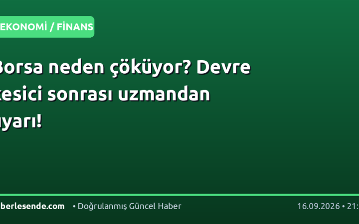 Borsa neden çöküyor? Devre kesici sonrası uzmandan uyarı!