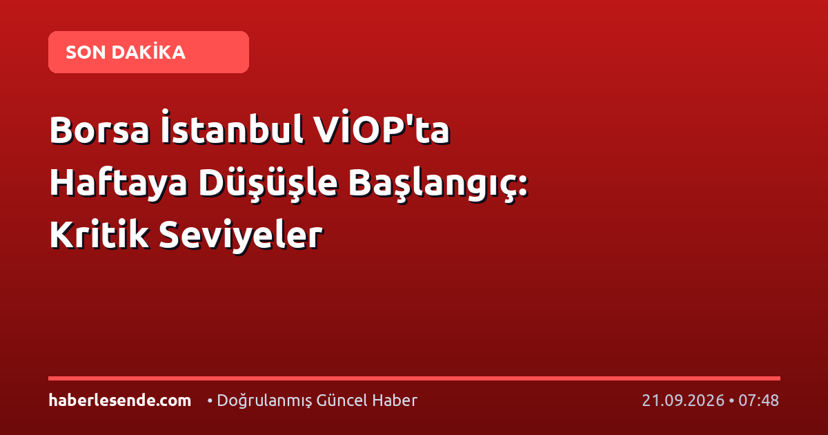 Borsa İstanbul VİOP'ta Haftaya Düşüşle Başlangıç: Kritik Seviyeler