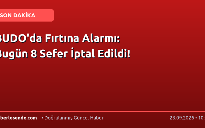 BUDO'da Fırtına Alarmı: Bugün 8 Sefer İptal Edildi!