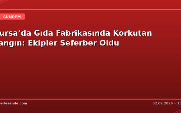 Bursa’da Gıda Fabrikasında Korkutan Yangın: Ekipler Seferber Oldu