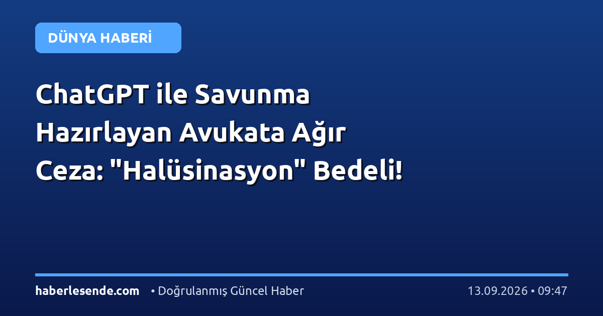 ChatGPT ile Savunma Hazırlayan Avukata Ağır Ceza: "Halüsinasyon" Bedeli!
