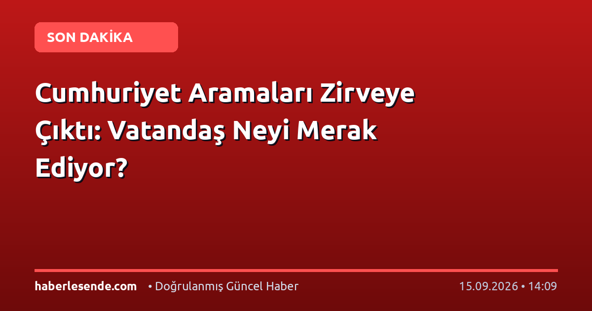 Cumhuriyet Aramaları Zirveye Çıktı: Vatandaş Neyi Merak Ediyor?