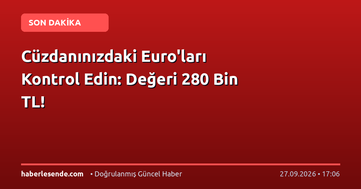 Cüzdanınızdaki Euro'ları Kontrol Edin: Değeri 280 Bin TL!