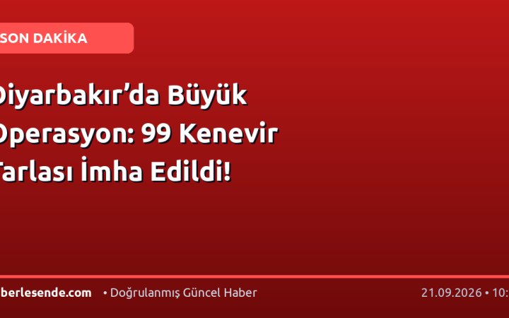 Diyarbakır’da Büyük Operasyon: 99 Kenevir Tarlası İmha Edildi!