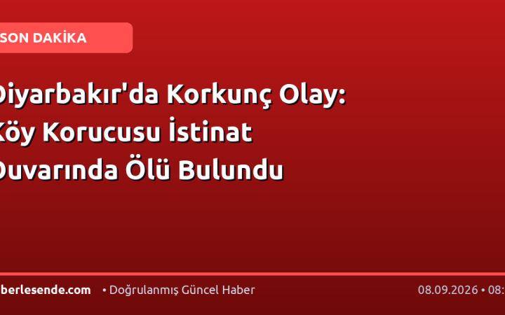 Diyarbakır'da Korkunç Olay: Köy Korucusu İstinat Duvarında Ölü Bulundu