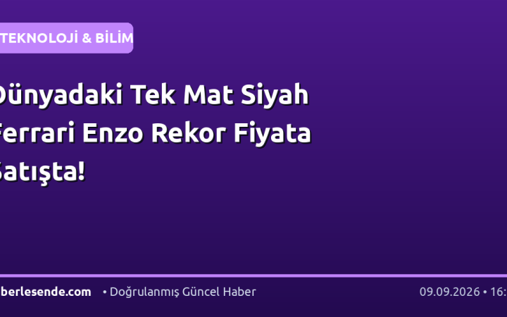 Dünyadaki Tek Mat Siyah Ferrari Enzo Rekor Fiyata Satışta!