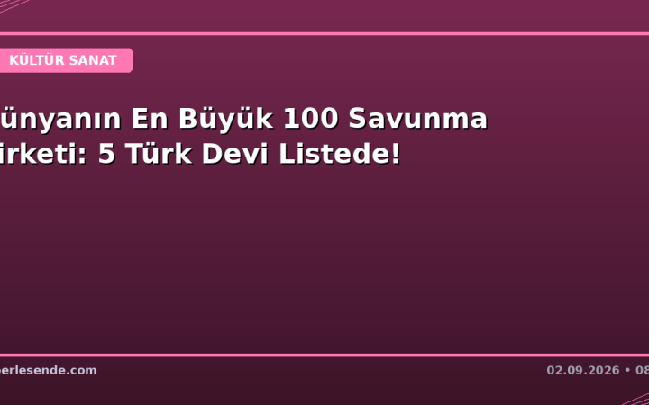Dünyanın En Büyük 100 Savunma Şirketi: 5 Türk Devi Listede!