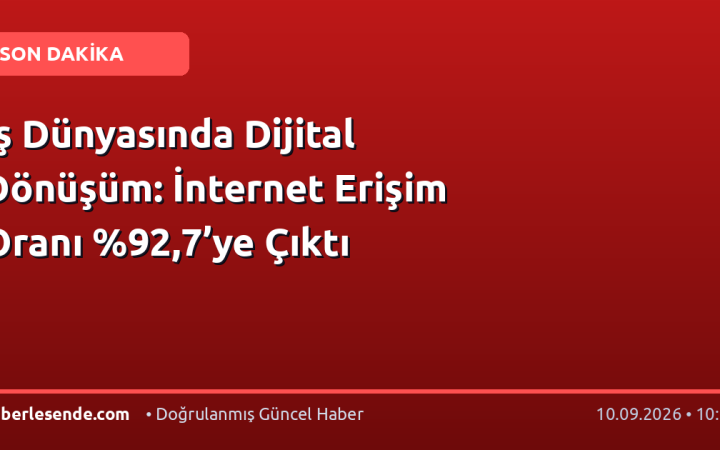 İş Dünyasında Dijital Dönüşüm: İnternet Erişim Oranı ,7’ye Çıktı