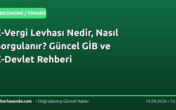 E-Vergi Levhası Nedir, Nasıl Sorgulanır? Güncel GİB ve E-Devlet Rehberi
