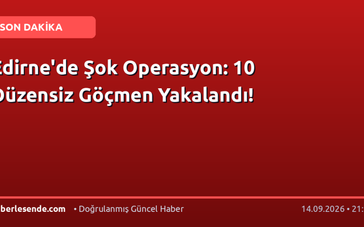 Edirne'de Şok Operasyon: 10 Düzensiz Göçmen Yakalandı!