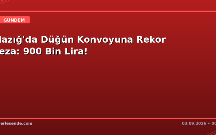 Elazığ'da Düğün Konvoyuna Rekor Ceza: 900 Bin Lira!