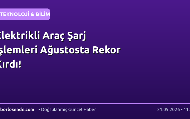 Elektrikli Araç Şarj İşlemleri Ağustosta Rekor Kırdı!