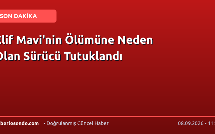 Elif Mavi'nin Ölümüne Neden Olan Sürücü Tutuklandı