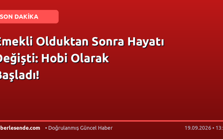 Emekli Olduktan Sonra Hayatı Değişti: Hobi Olarak Başladı!
