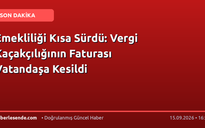 Emekliliği Kısa Sürdü: Vergi Kaçakçılığının Faturası Vatandaşa Kesildi