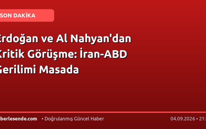 Erdoğan ve Al Nahyan'dan Kritik Görüşme: İran-ABD Gerilimi Masada
