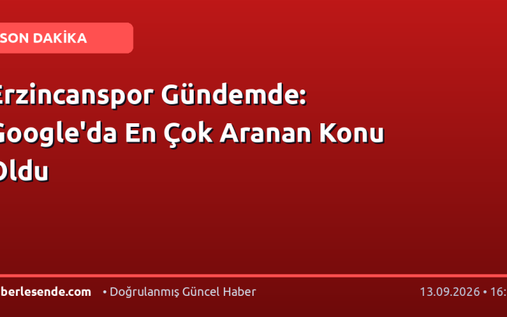 Erzincanspor Gündemde: Google'da En Çok Aranan Konu Oldu