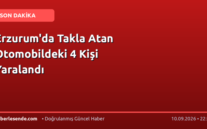 Erzurum'da Takla Atan Otomobildeki 4 Kişi Yaralandı