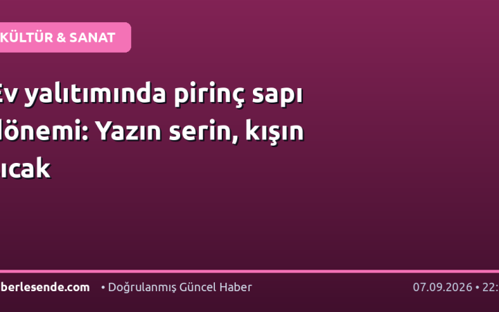 Ev yalıtımında pirinç sapı dönemi: Yazın serin, kışın sıcak