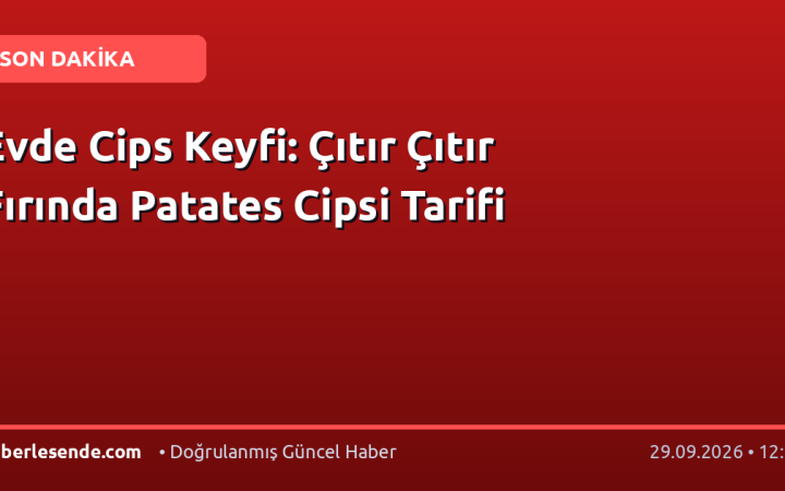 Evde Cips Keyfi: Çıtır Çıtır Fırında Patates Cipsi Tarifi