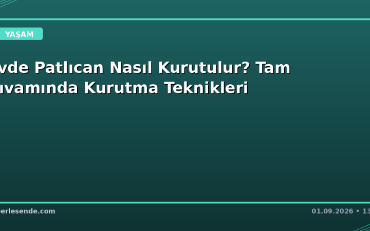 Evde Patlıcan Nasıl Kurutulur? Tam Kıvamında Kurutma Teknikleri