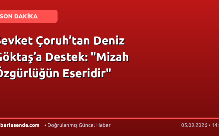 Şevket Çoruh’tan Deniz Göktaş’a Destek: "Mizah Özgürlüğün Eseridir"