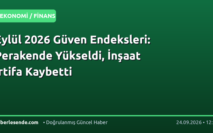 Eylül 2026 Güven Endeksleri: Perakende Yükseldi, İnşaat İrtifa Kaybetti