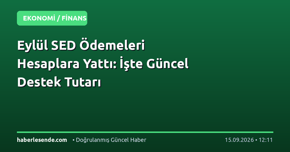 Eylül SED Ödemeleri Hesaplara Yattı: İşte Güncel Destek Tutarı