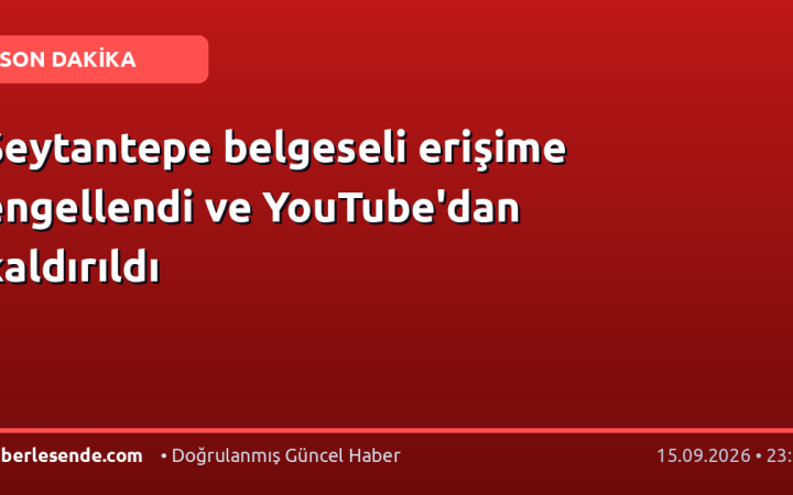 Şeytantepe belgeseli erişime engellendi ve YouTube'dan kaldırıldı