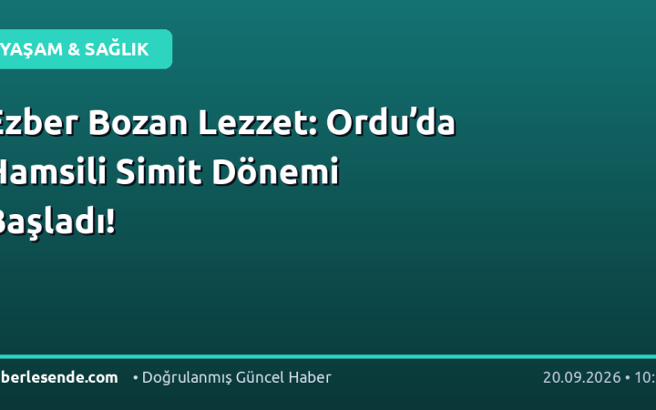 Ezber Bozan Lezzet: Ordu’da Hamsili Simit Dönemi Başladı!