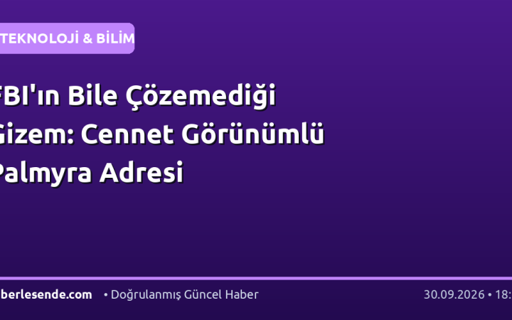 FBI'ın Bile Çözemediği Gizem: Cennet Görünümlü Palmyra Adresi